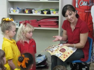Leila reading from her book 