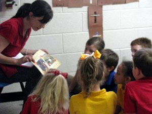 Leila reading from her book 