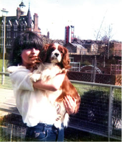 Maria aged 15 with her Cavalier Pepper