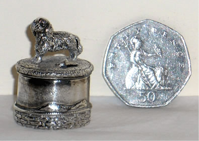 Silver miniature pill box 