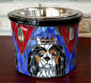 Tricolour side of bowl